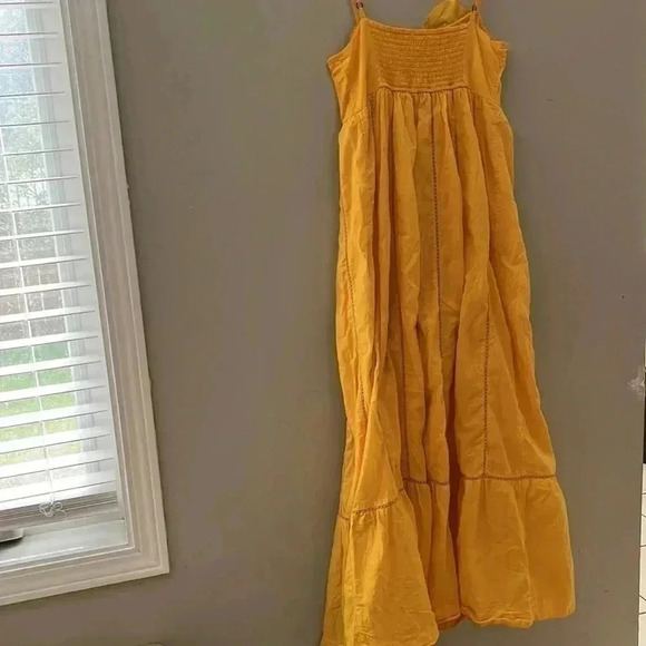[0]Maeve - Anthropologie Cotton Spaghetti Straps  Sleeveless Yellow Maxi dress - Picture 5 of 7